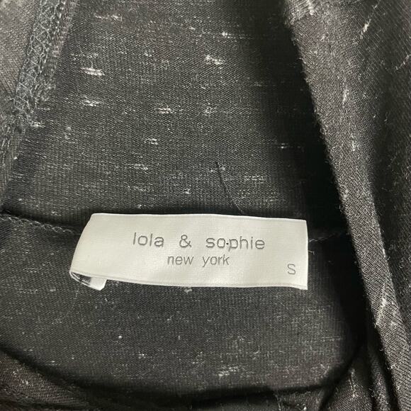 Lola & Sophie | Black Marled Turtleneck Long Dolman Sleeve Oversized Tunic Top - Picture 7 of 9